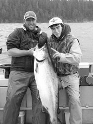 50+ pound chinook salmon with No Bananas Charters