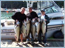 Successful salmon fishing charter pic